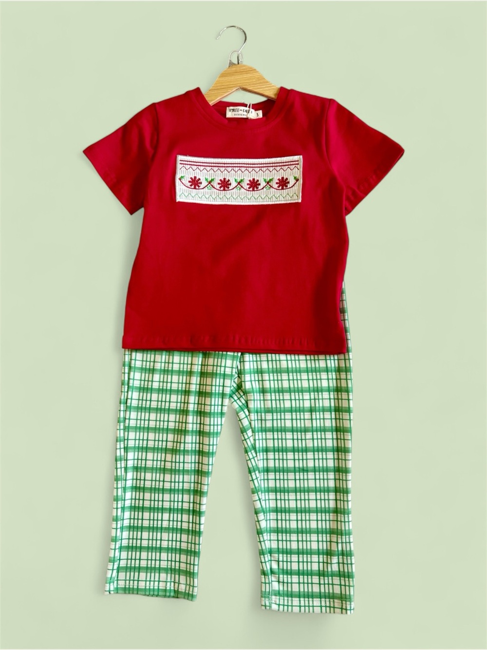 Rylee Faith Boys Christmas Smocked T-Shirt and Pants Set
